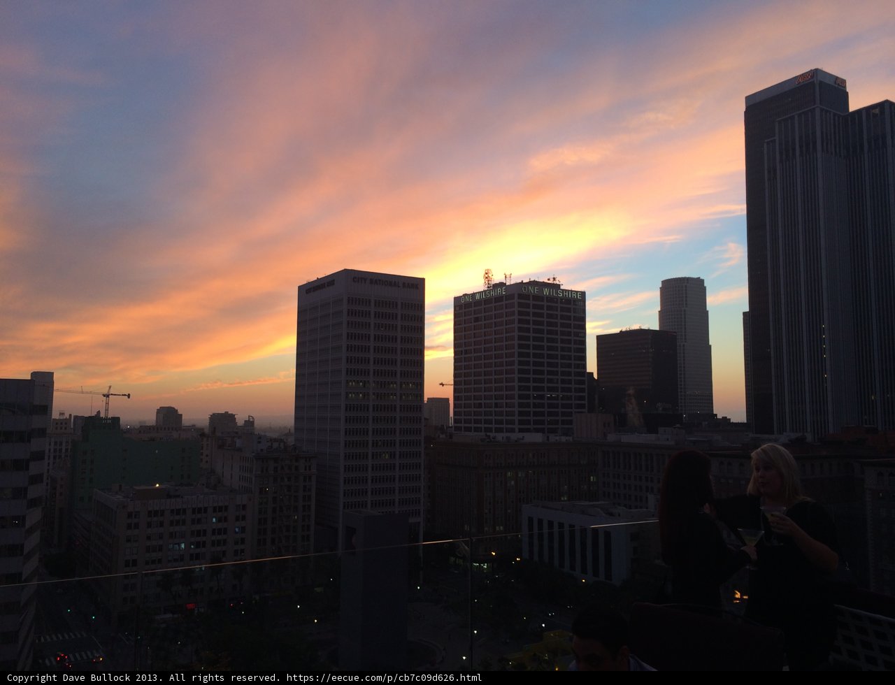 Downtown LA Glows in Golden Sunset