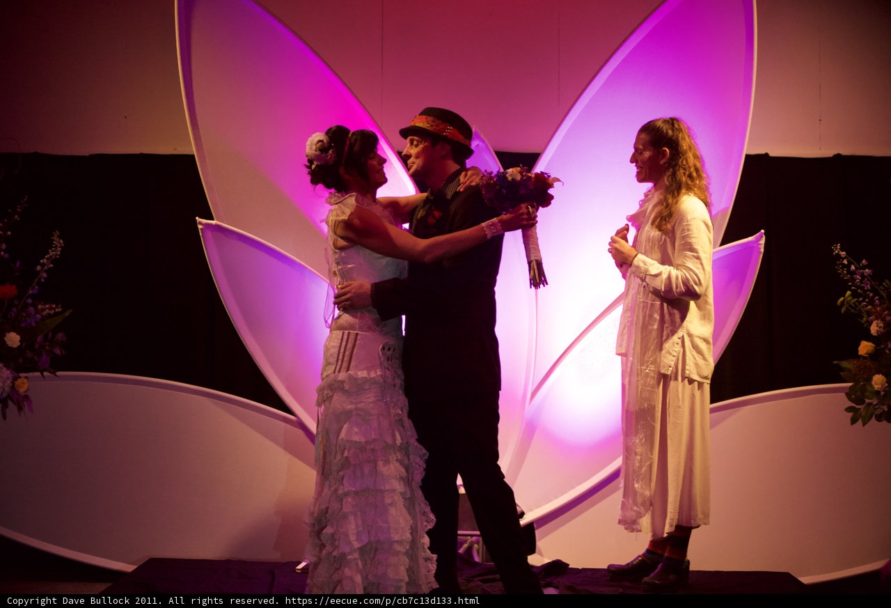 The Bride and Her Entourage on Stage