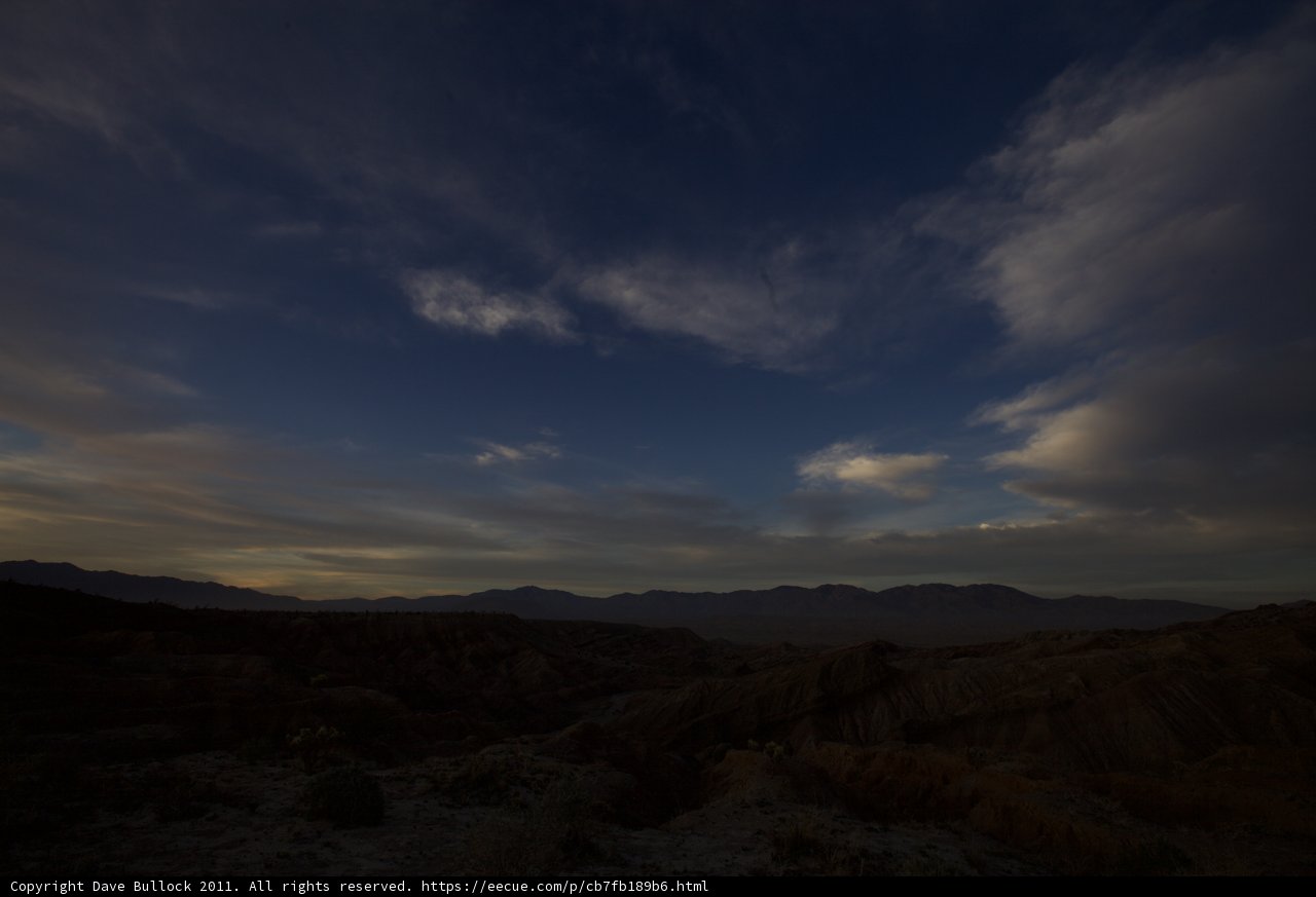 Dusk over the Anza Borrego Plateau