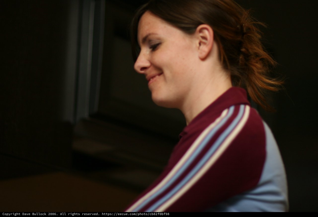 Penelope's Gentle Smile in Soft Indoor Light