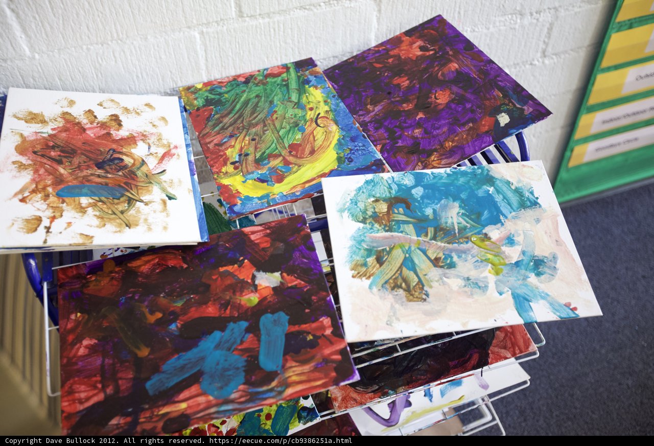 A Vibrant Collection of 5 Paintings on Display