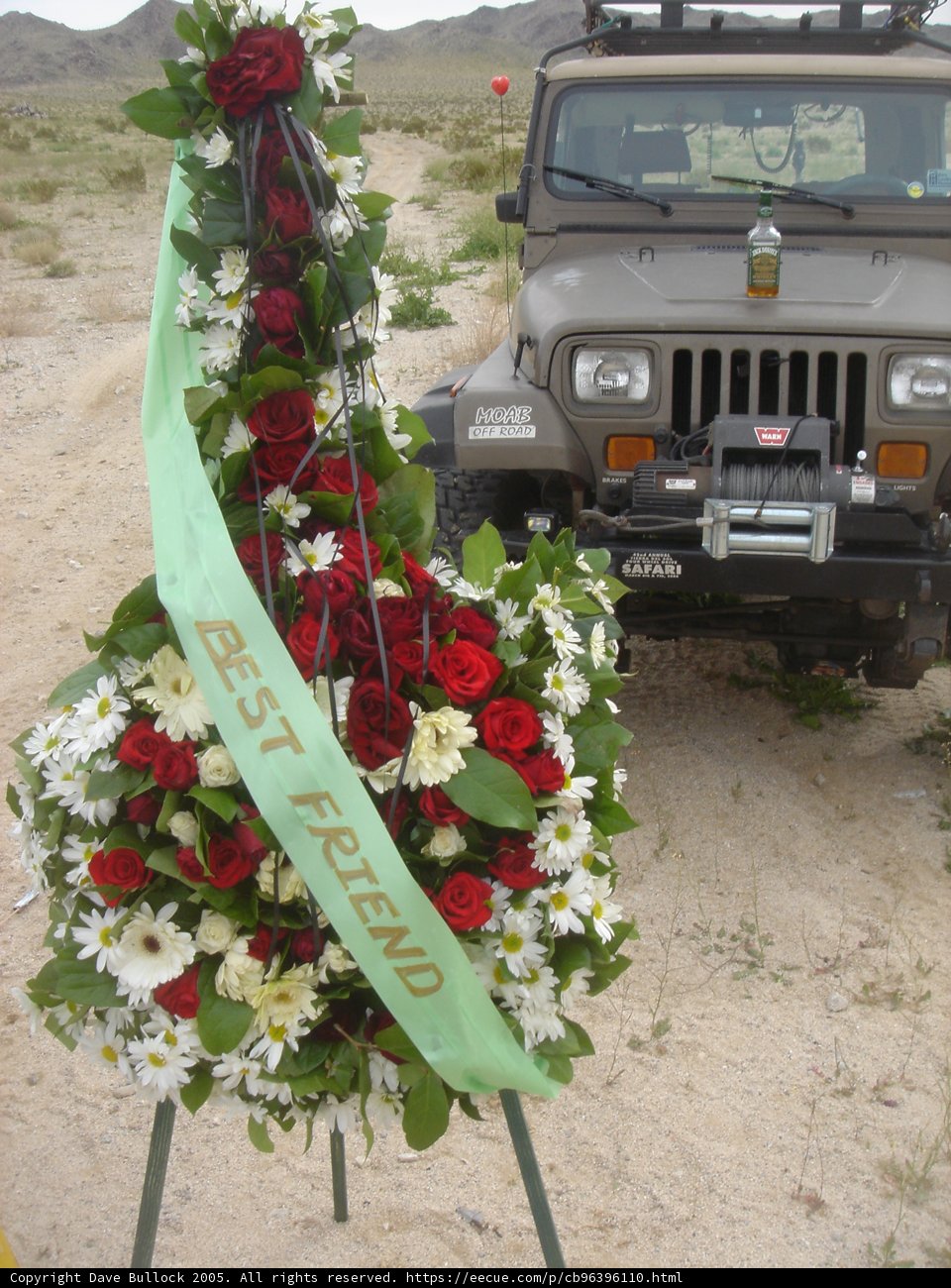 Desert Jeep with Floral Wreath
