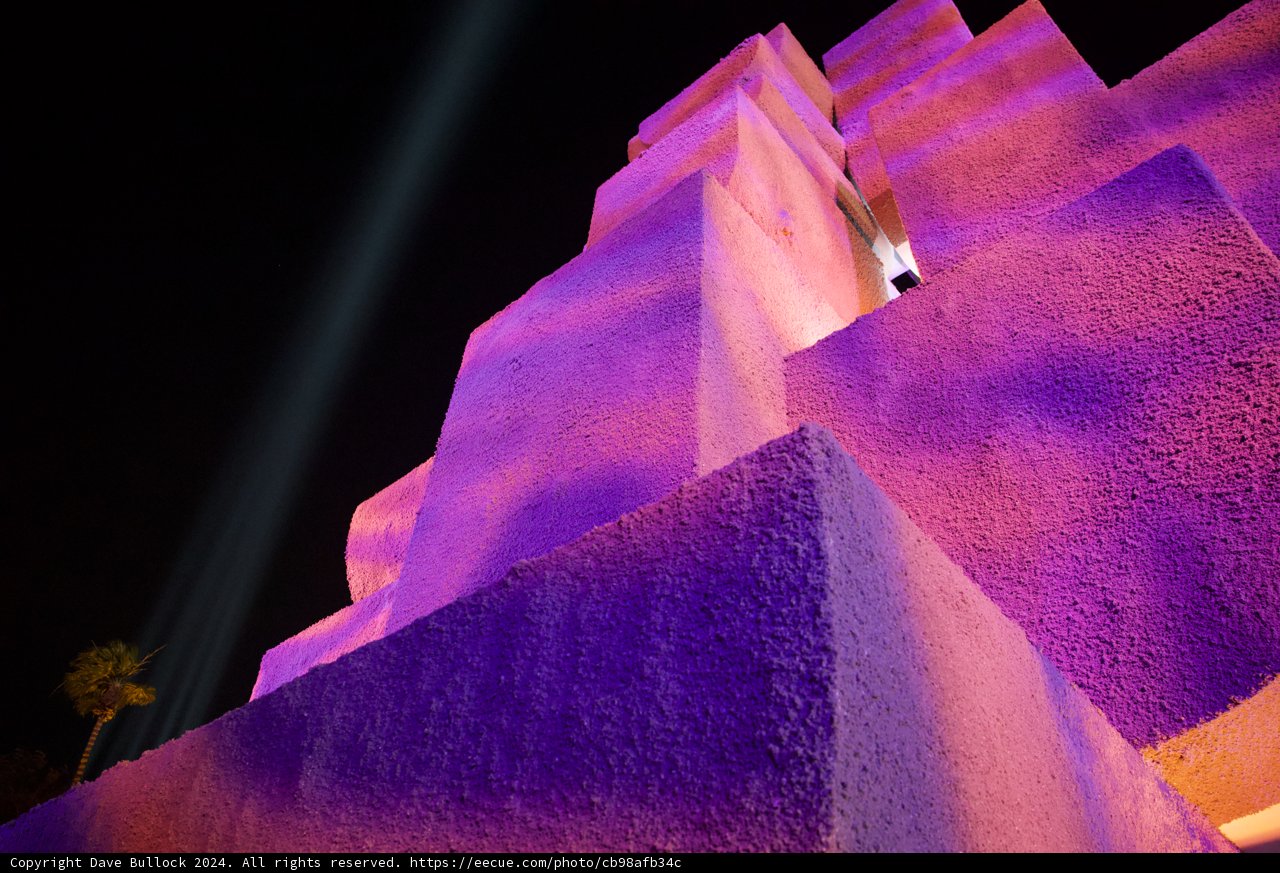 Purple Hues of Night: An Illuminated Fortress