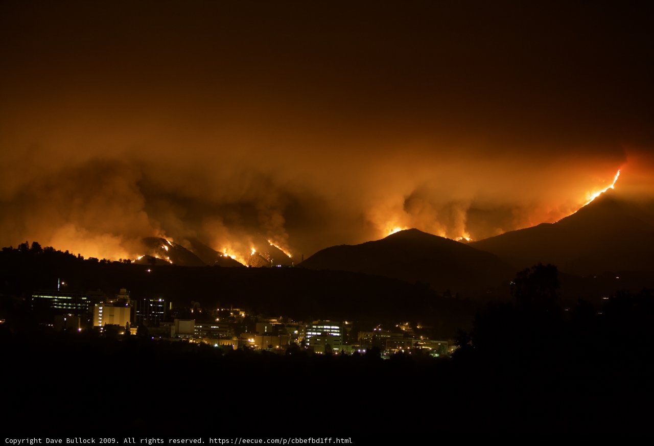 Flames Engulf Cityscape