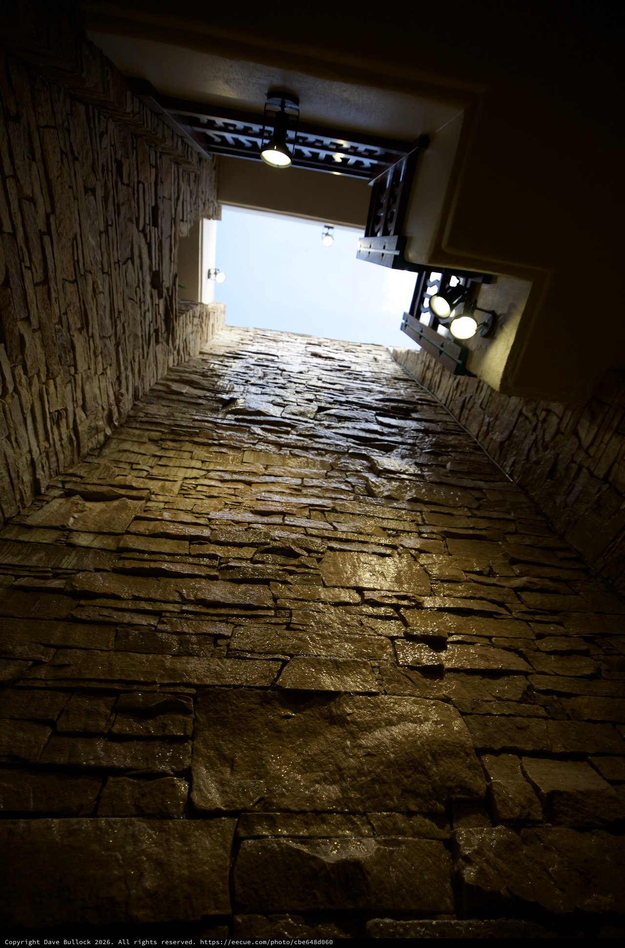 Ancient Stone Stairway Leading to Light Above