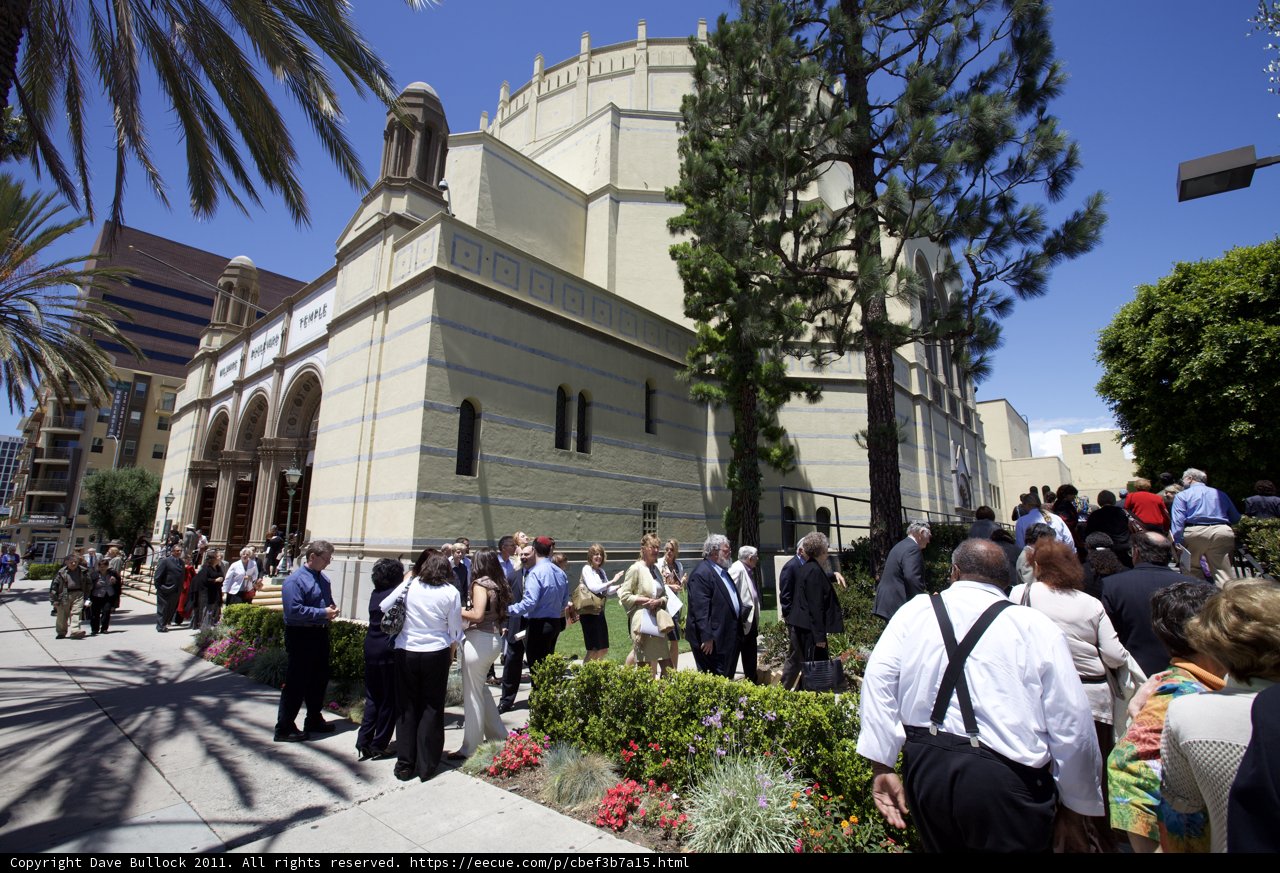 Congregation Gathering Outside Church