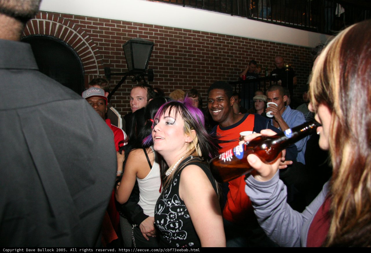 Nightclub Fun with Black Shirt Woman