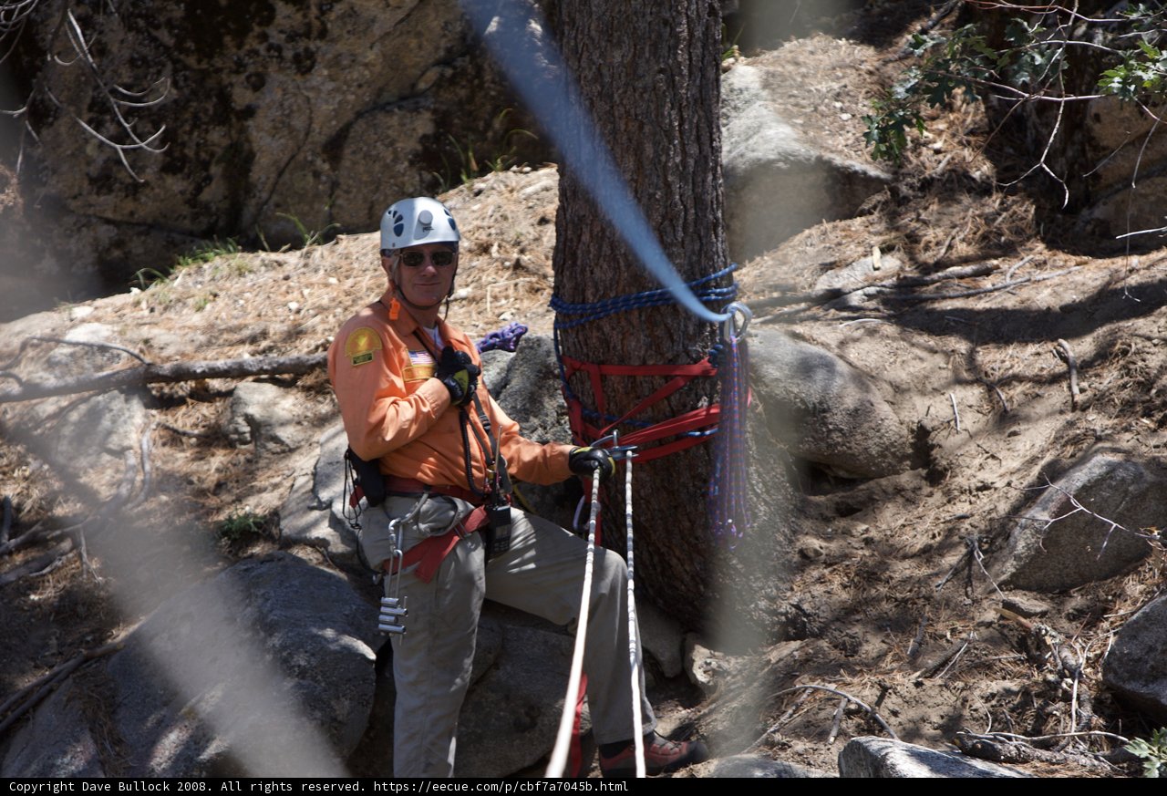 Highlining with Helmet and Rope