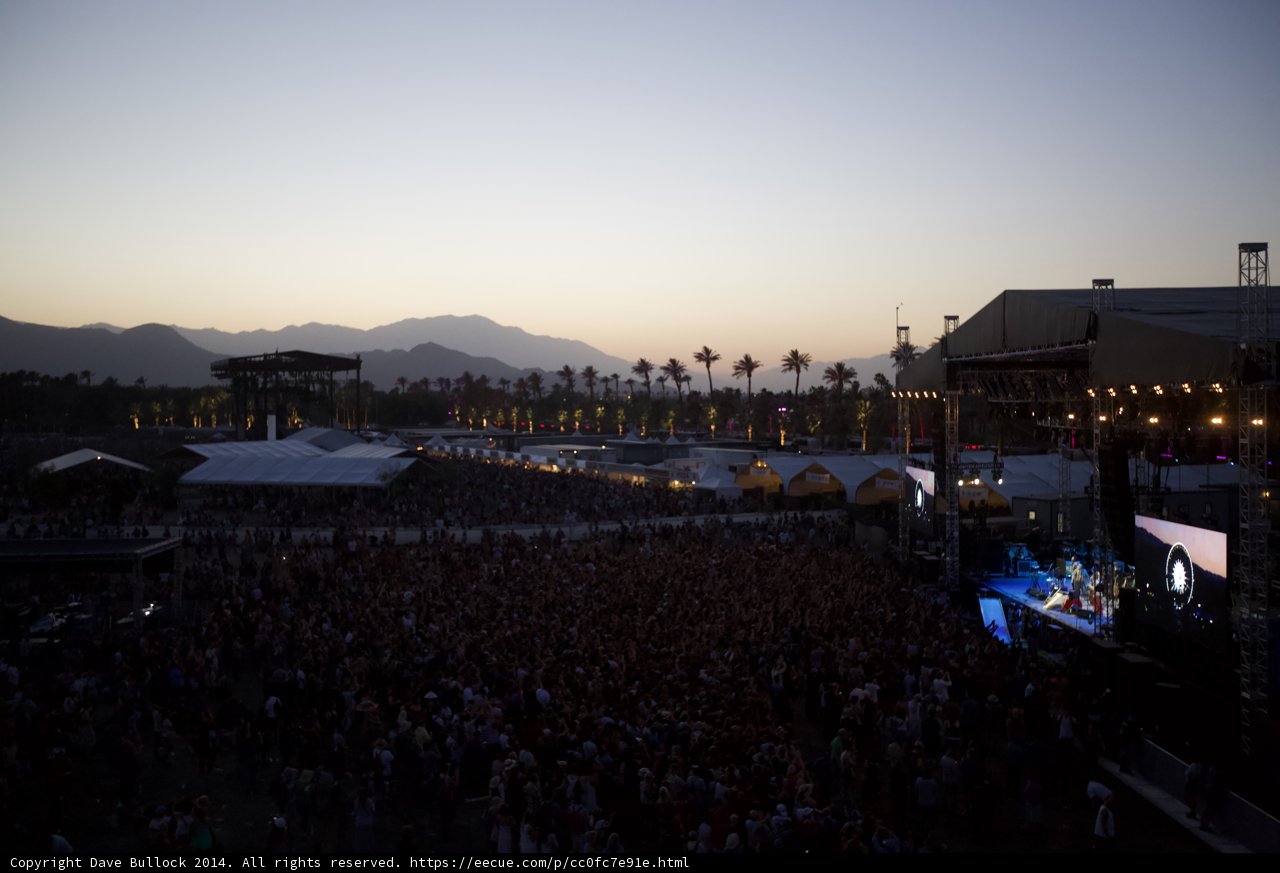 Coachella Concert-Goers Enjoying the Sunset