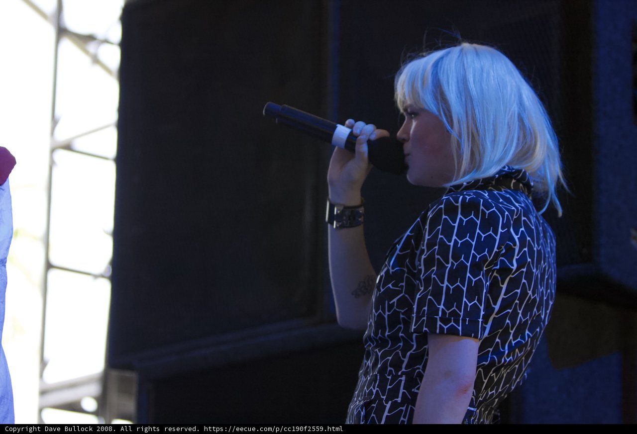 Blonde Bombshell Belting Out Tunes at Coachella