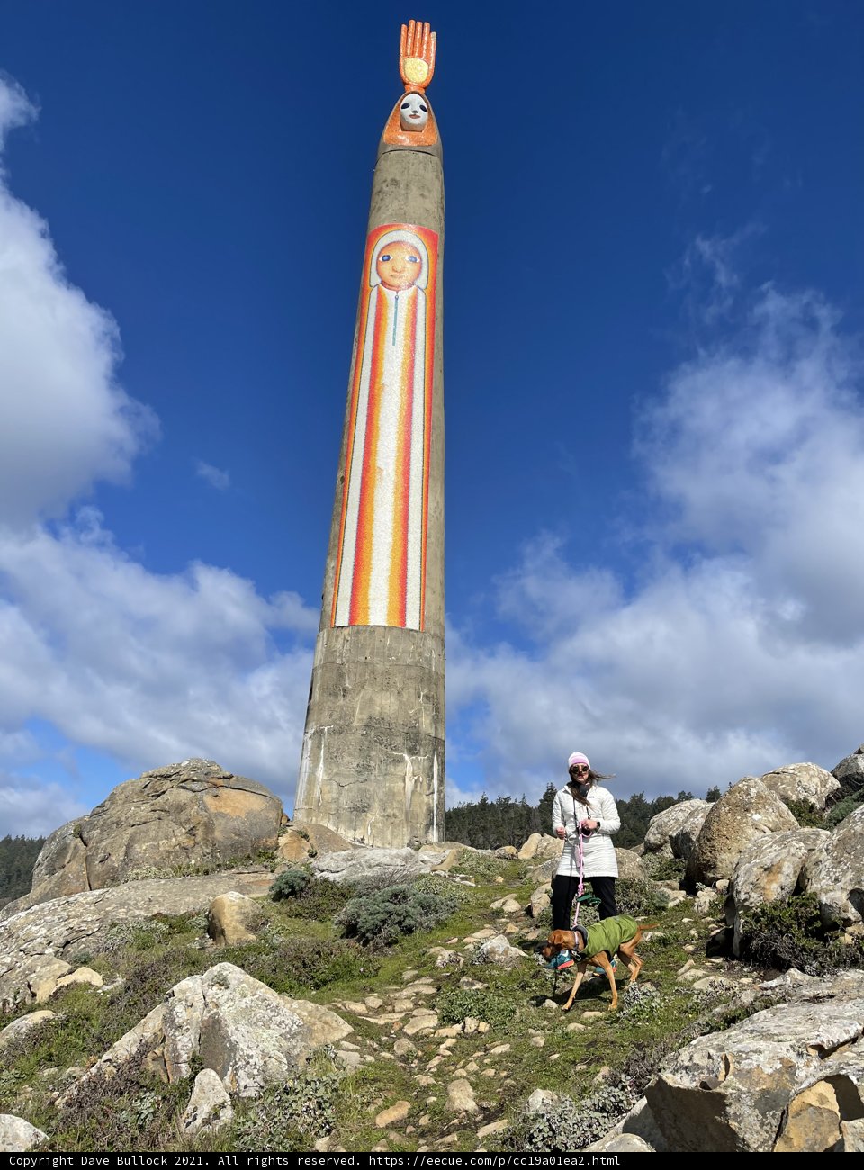 A Man and His Dog at the Monument