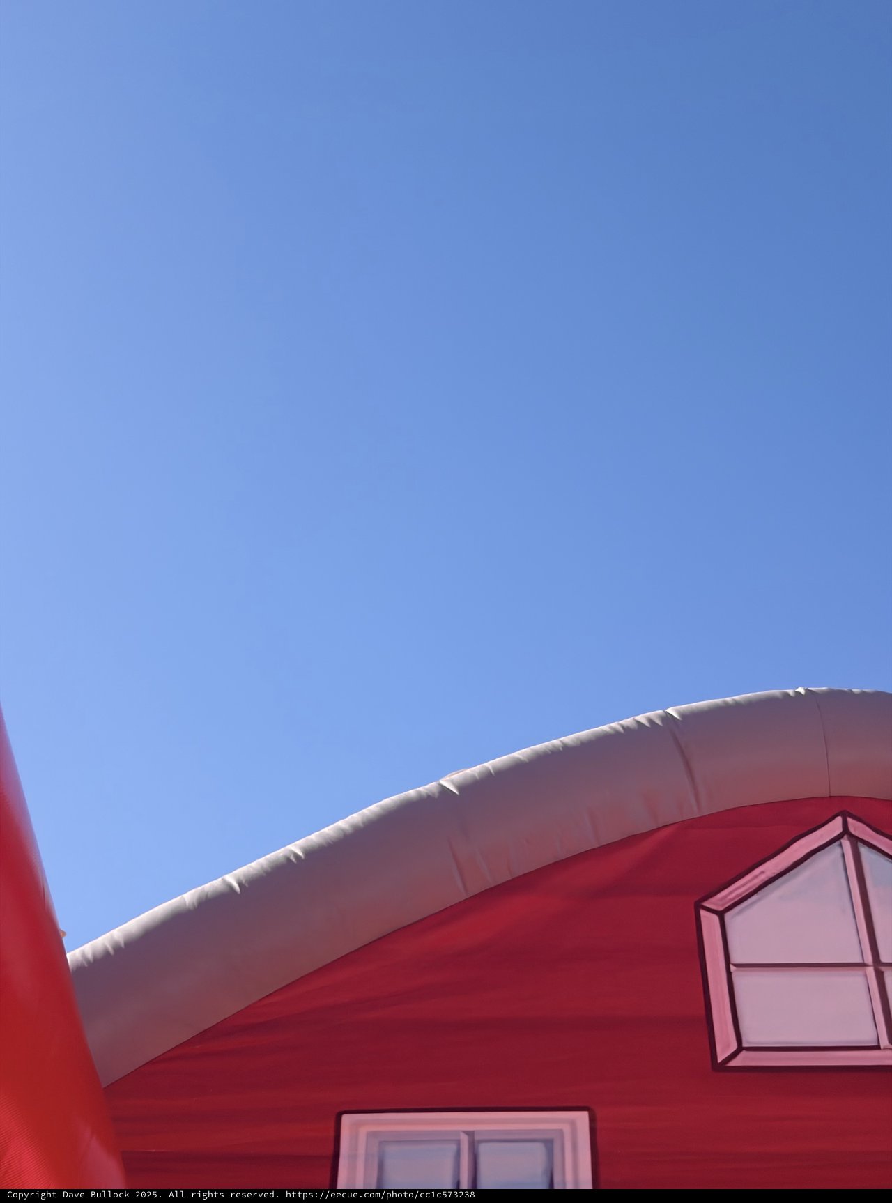 Inflatable Bounce House Against Clear Sky at Dusk
