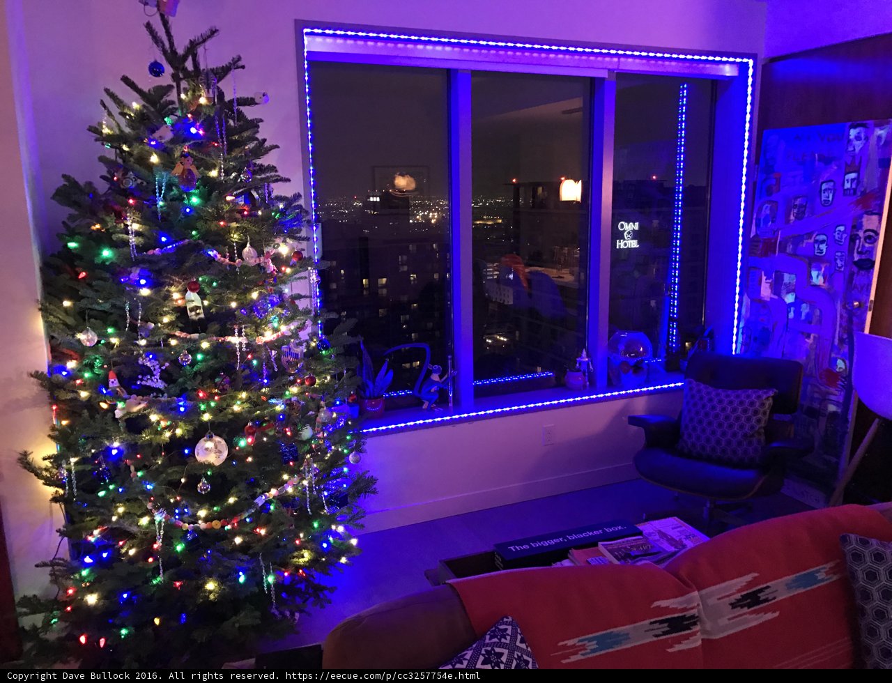 Festive Living Room with a View