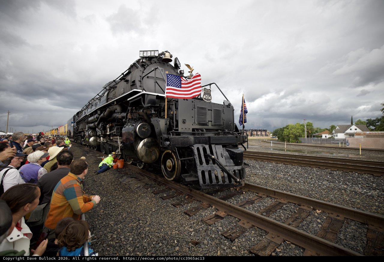 Union Pacific Big Boy Steam Locomotive with American Flags