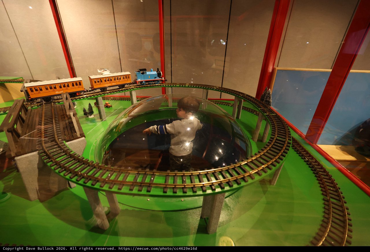 Interactive Model Train Display with Thomas Engine and Coaches