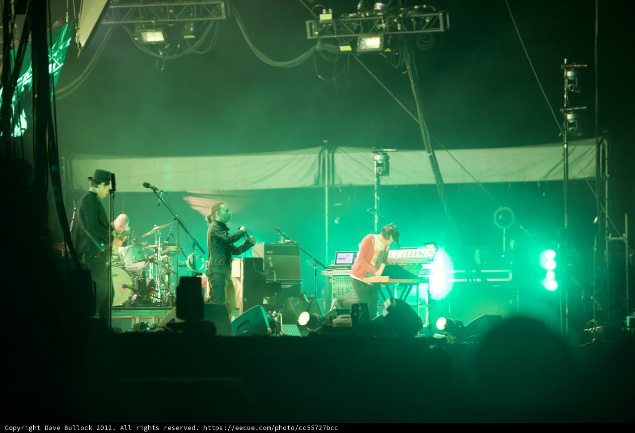 Green Lights Illuminate Thom Yorke's Stage