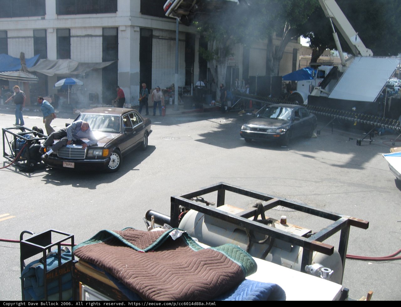 Parked Car on Busy Street