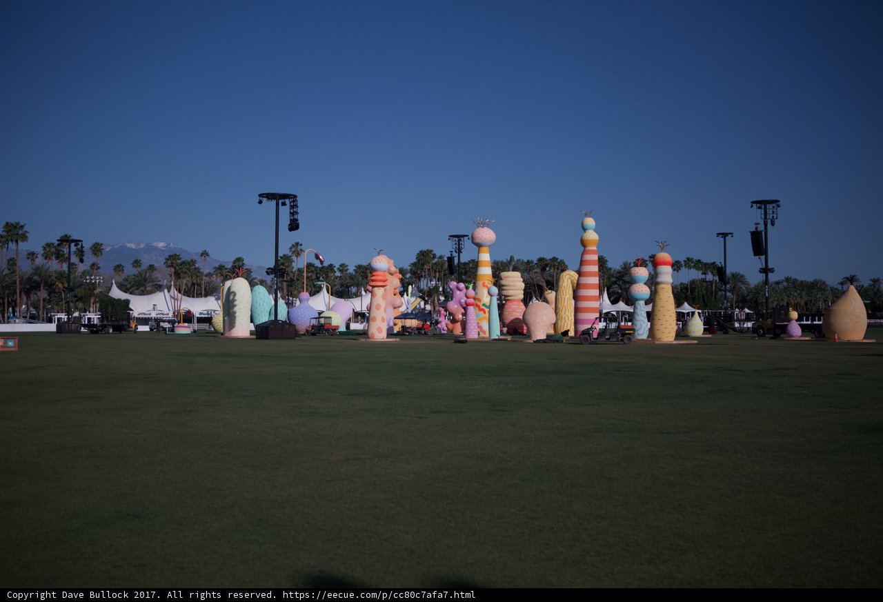 Colorful Totems in the Grass at Coachella