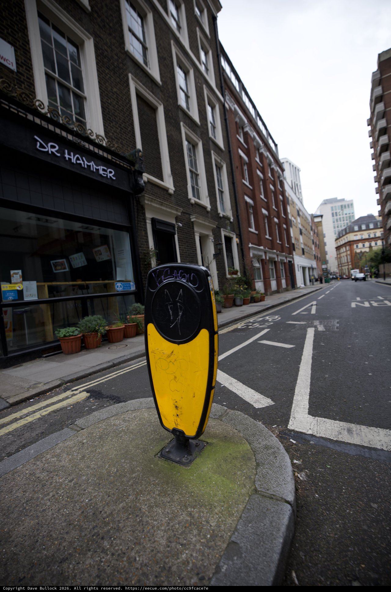 Urban Street Bollard on Quiet London Morning