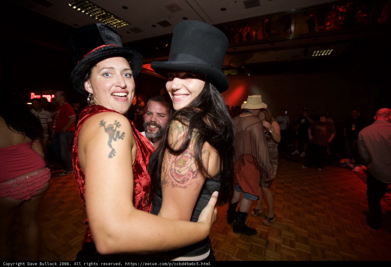 Tattooed Ladies at the Hat Party