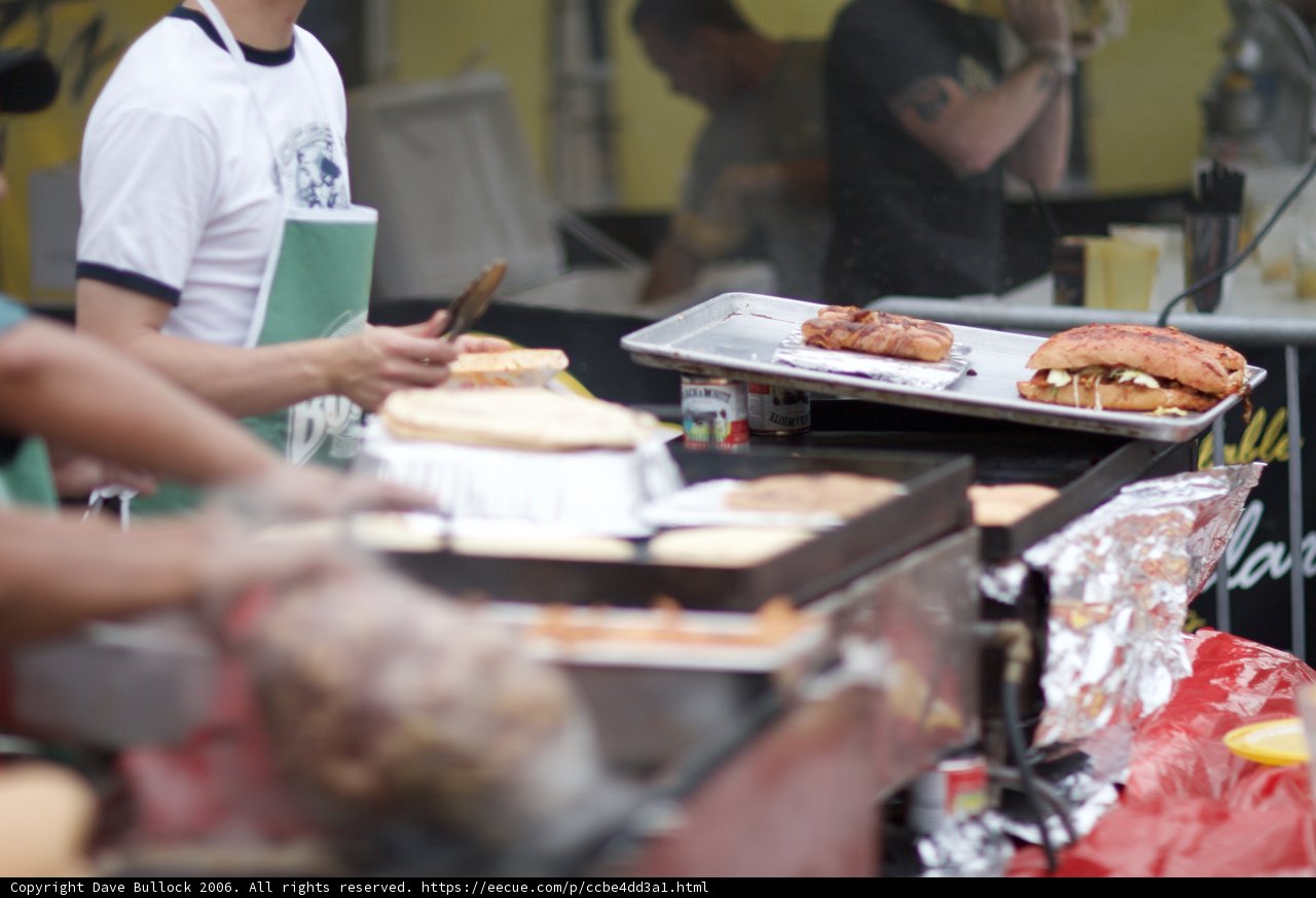 Grilling Burgers at the Cafeteria