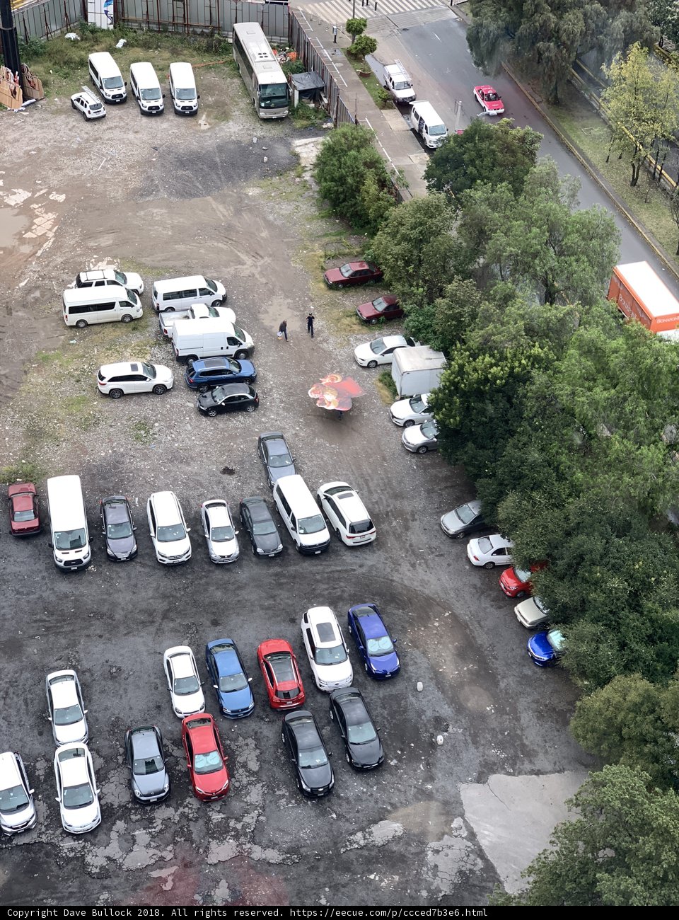 Overhead Snapshot of a Busy Parking Lot