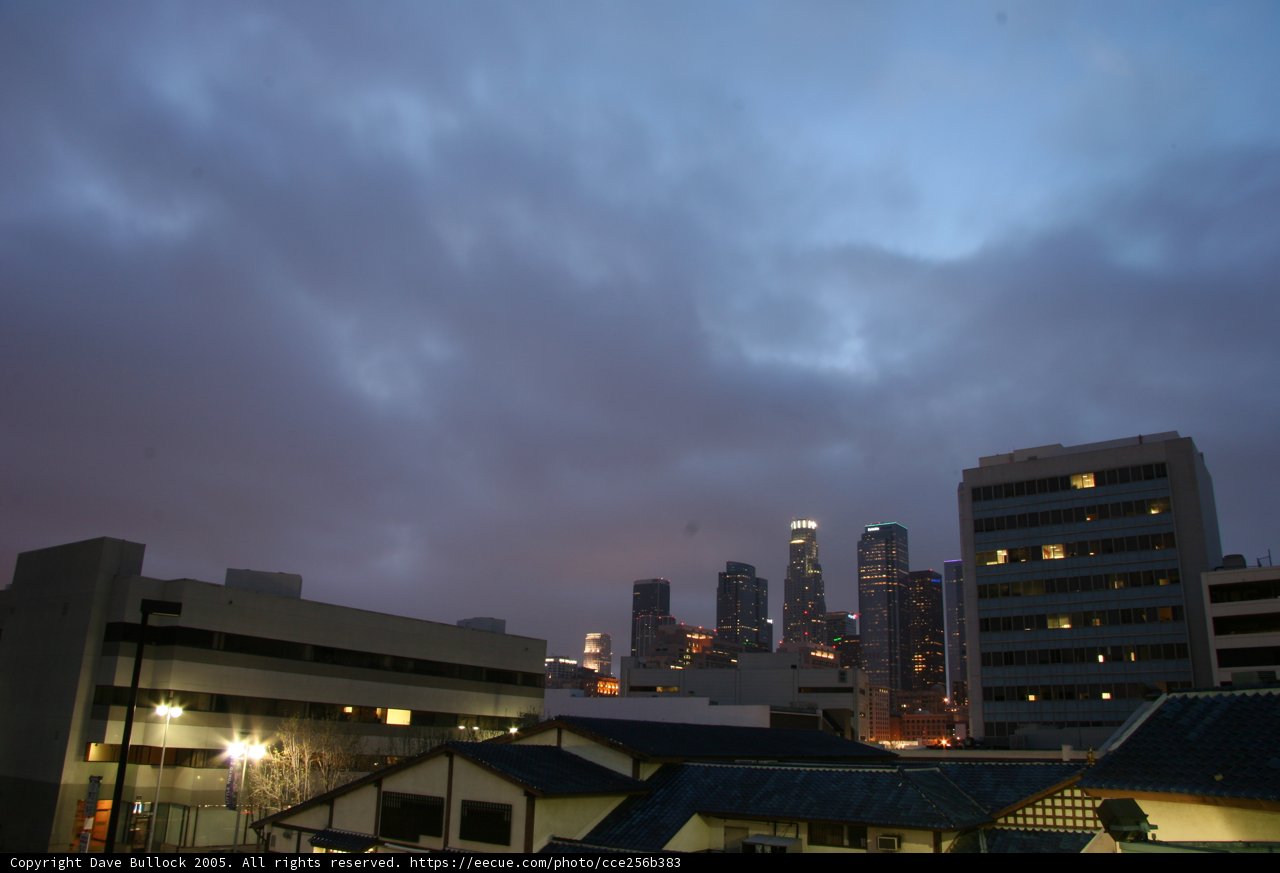 Illuminated Metropolis Under Dark Clouds