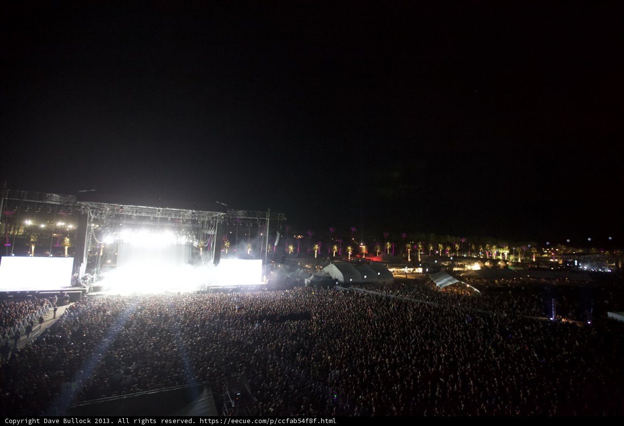 Nighttime Crowd at Coachella Concert