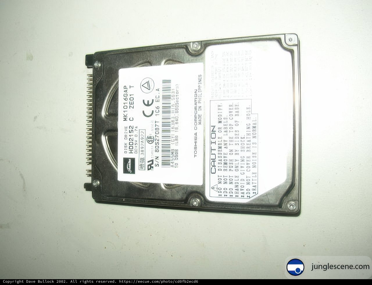 Barcode on Hard Drive