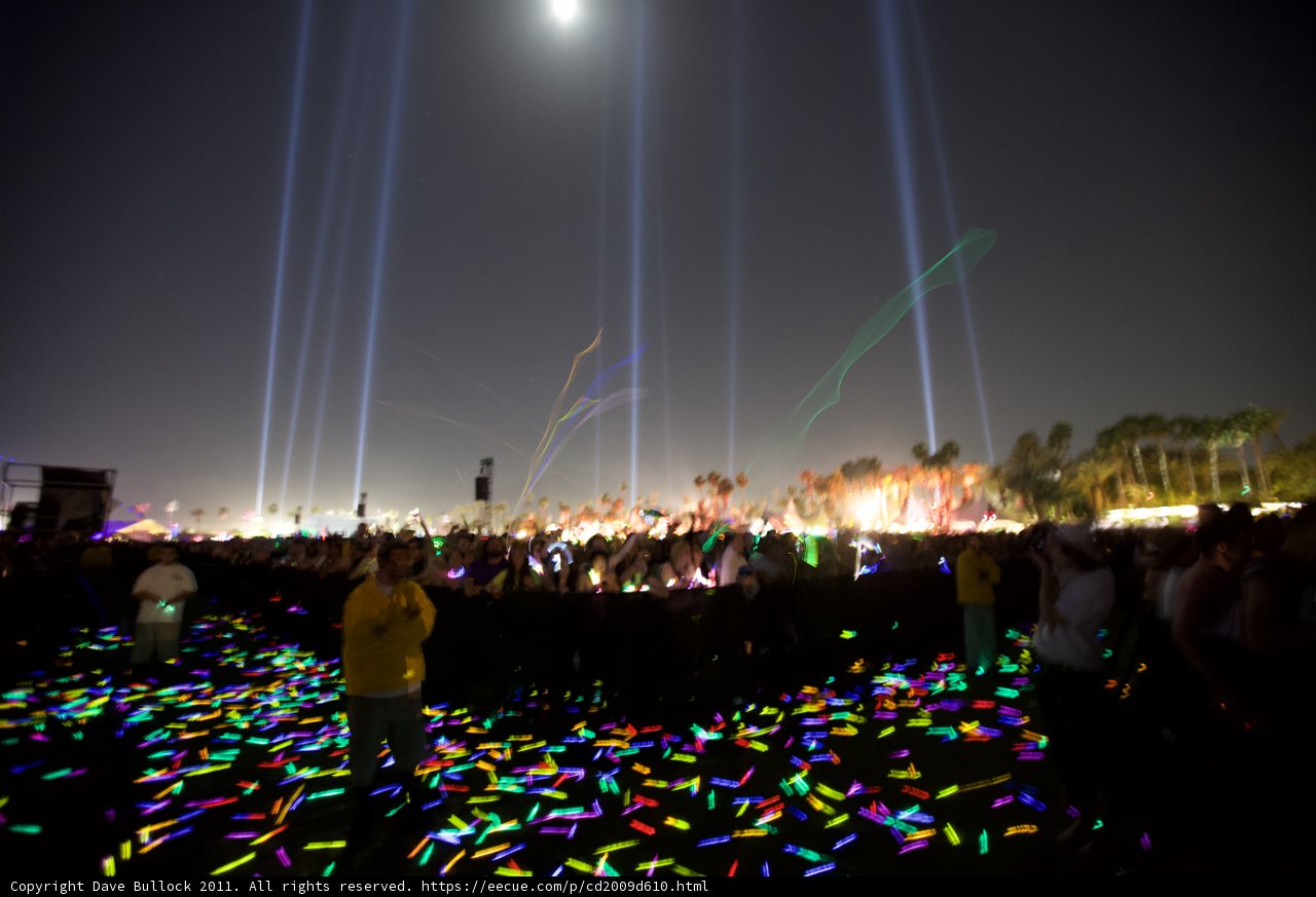 Illuminated Partygoers at Coachella 2011
