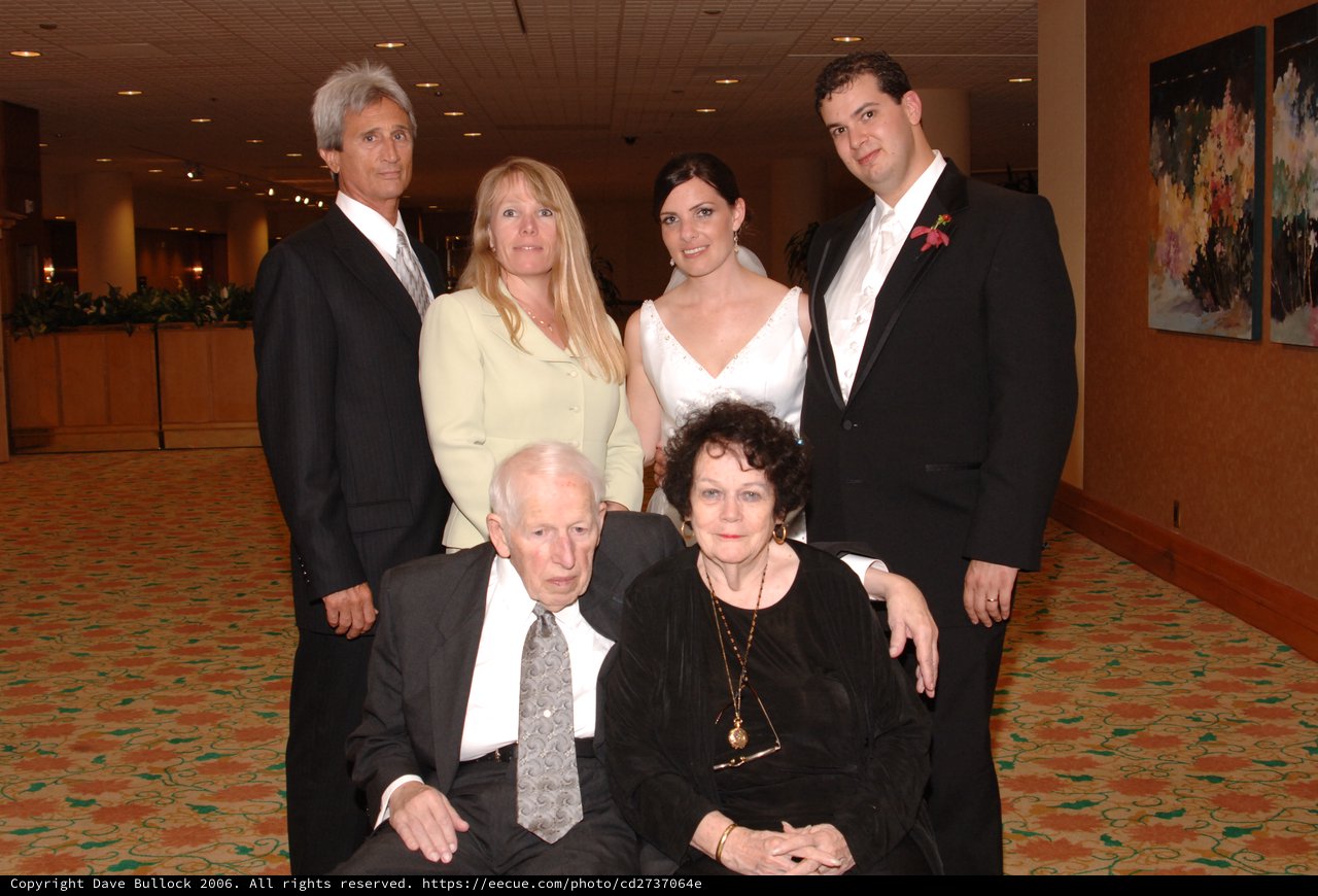 Multi-Generational Family Portrait at Wedding Reception