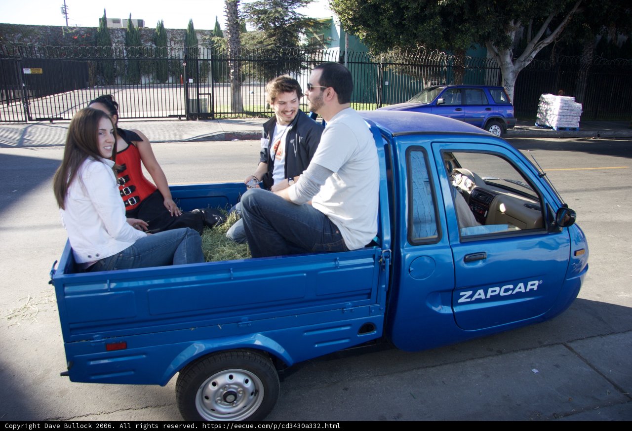 Group Ride in a Blue Pickup Truck