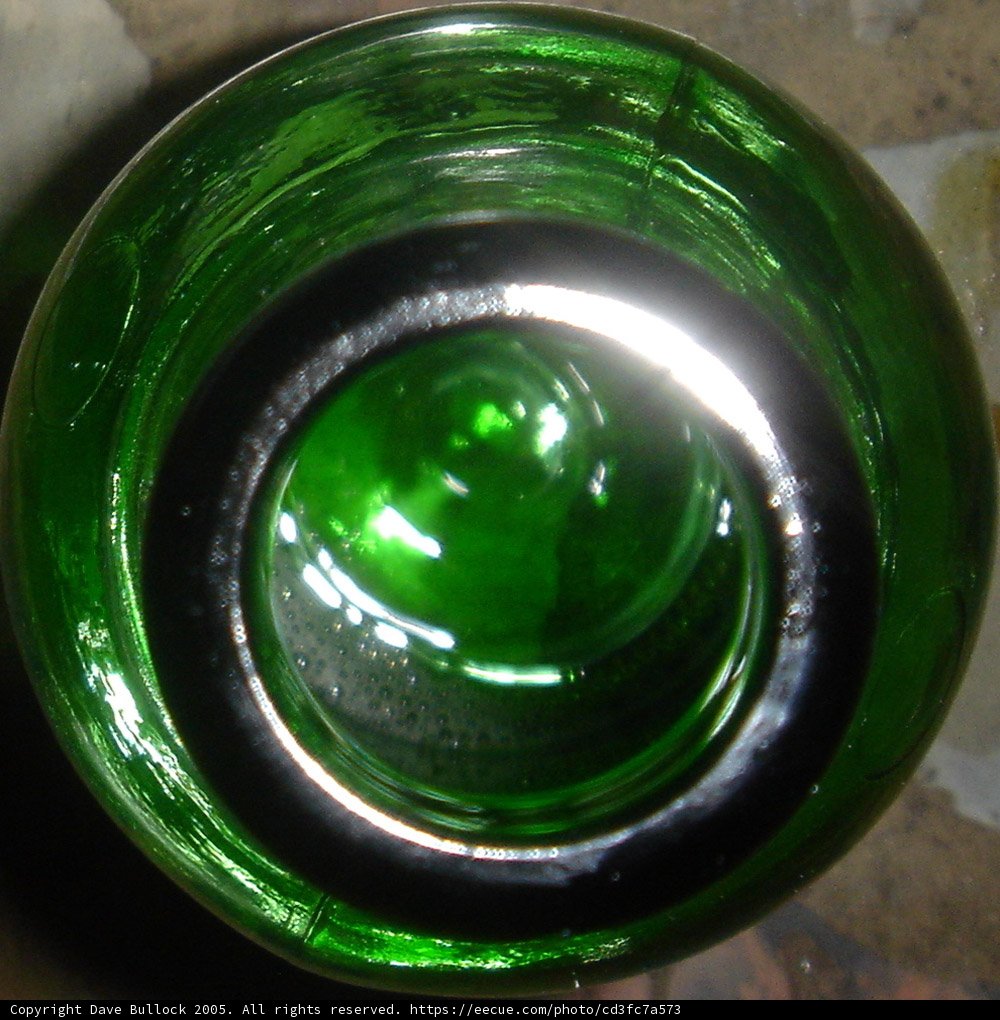 Green Beer Bottle with Black Rim