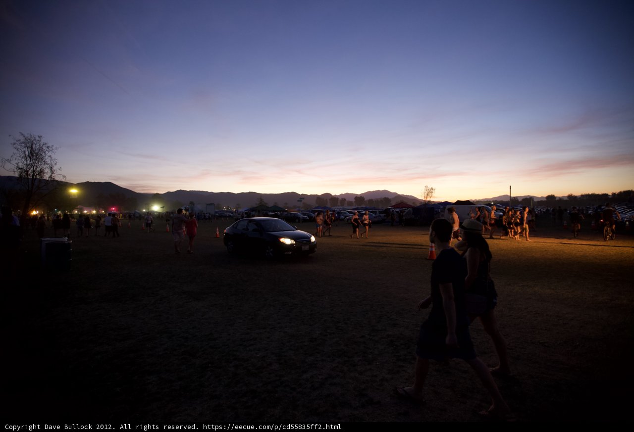 Dusk at Coachella Music Festival