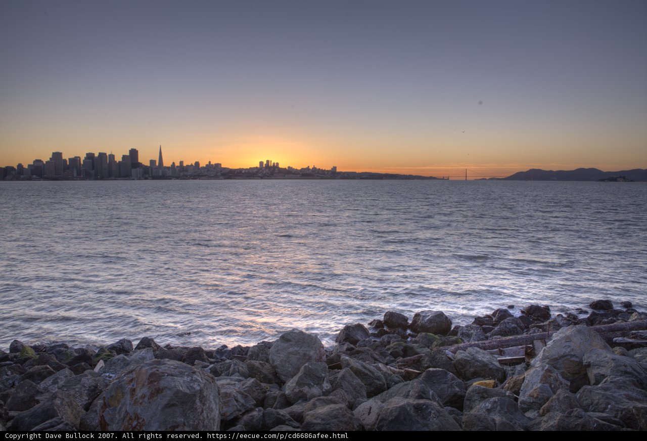 Spectacular Sunset View of the City from the Shoreline