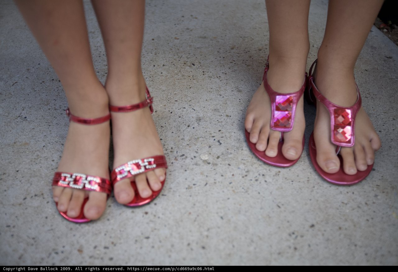 Red Sandals with Pink Hearts