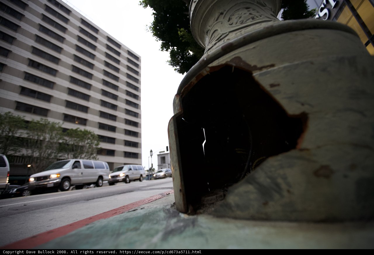 Broken Fire Hydrant on City Street