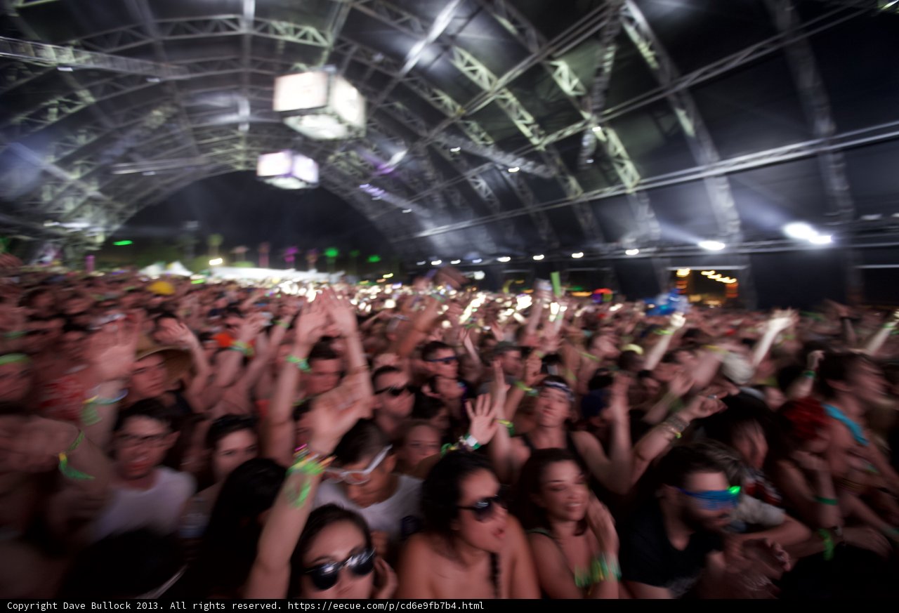 Coachella Crowd Gathers for Nightlife Fun