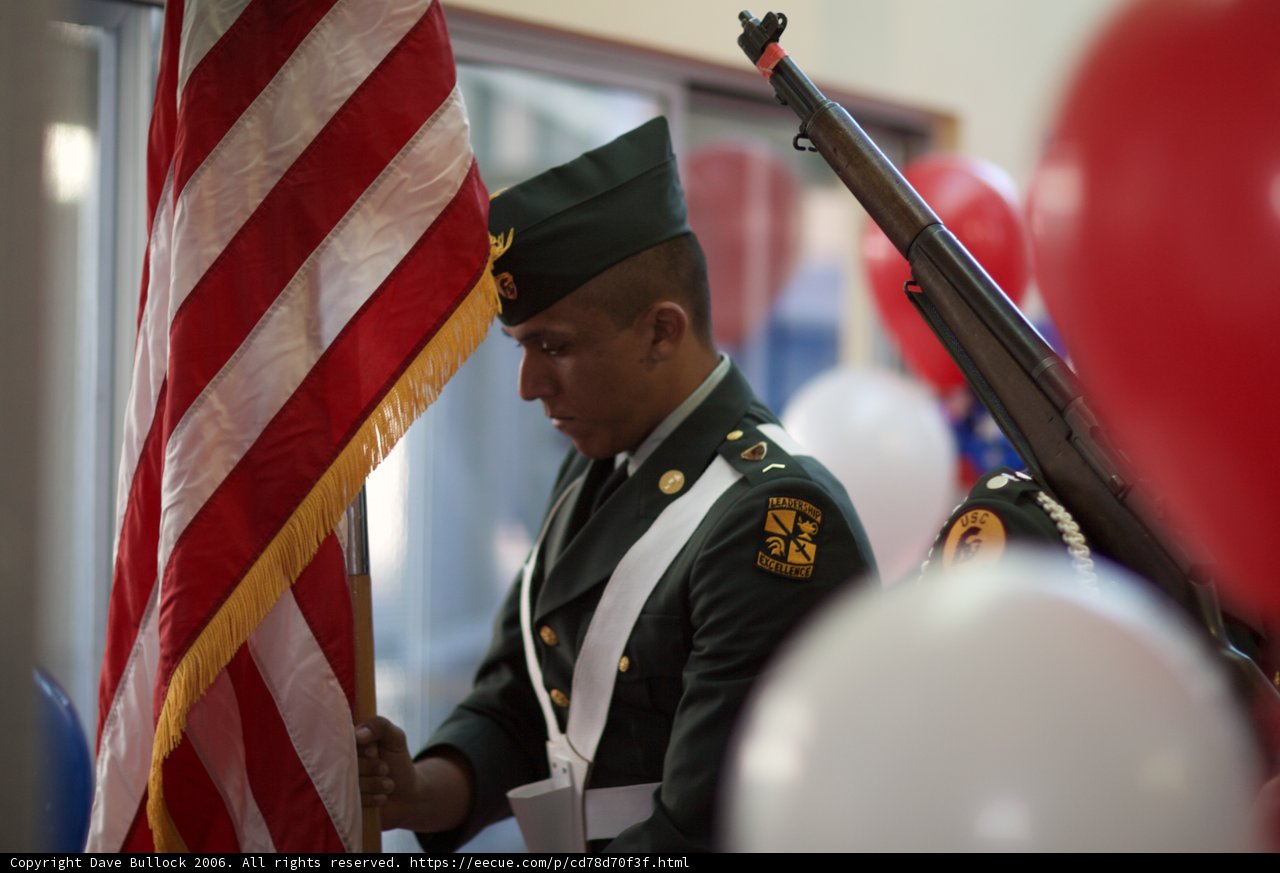 Proud Soldier with American Flag