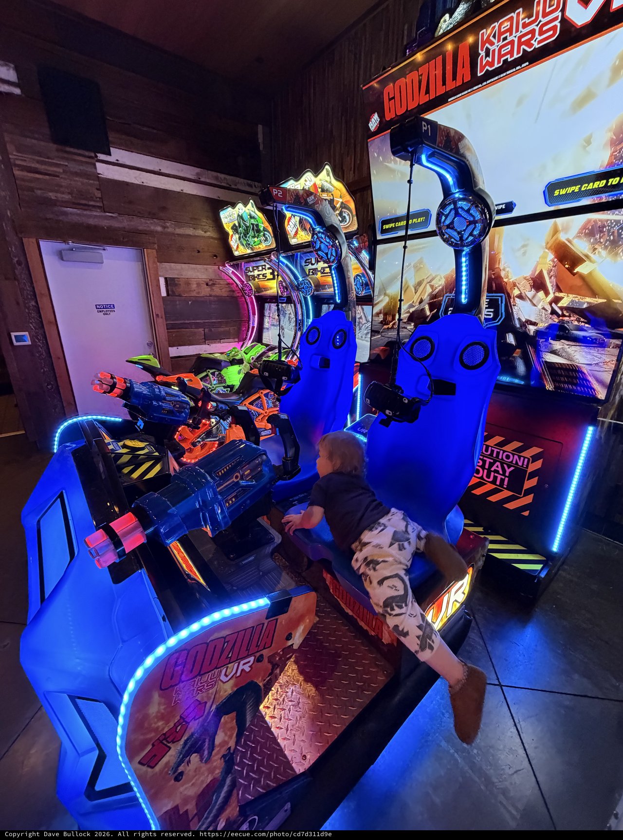 Child Playing Godzilla Kaiju Wars Arcade Game