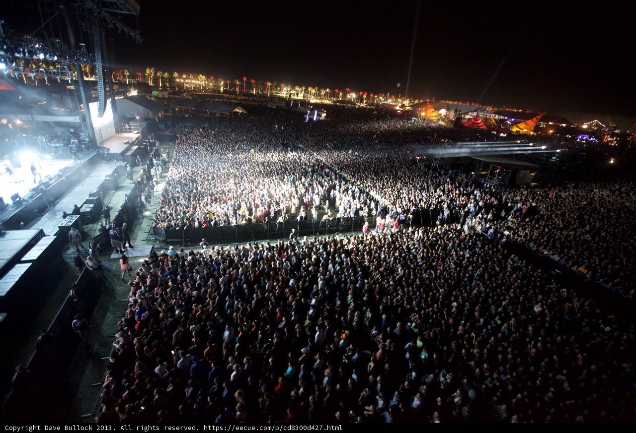A Sea of People under the Night Sky at Coachella