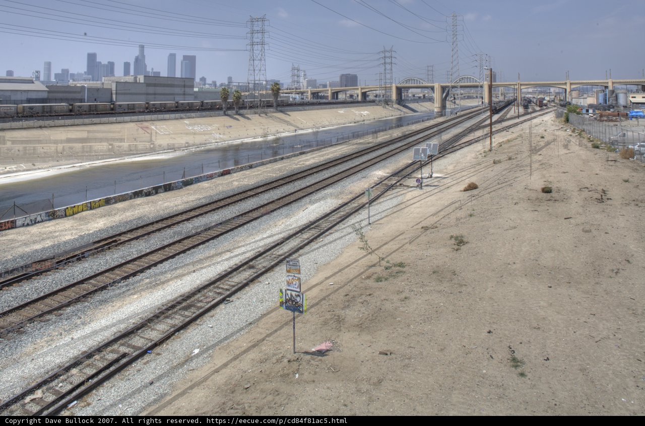 Train Track with Cityscape
