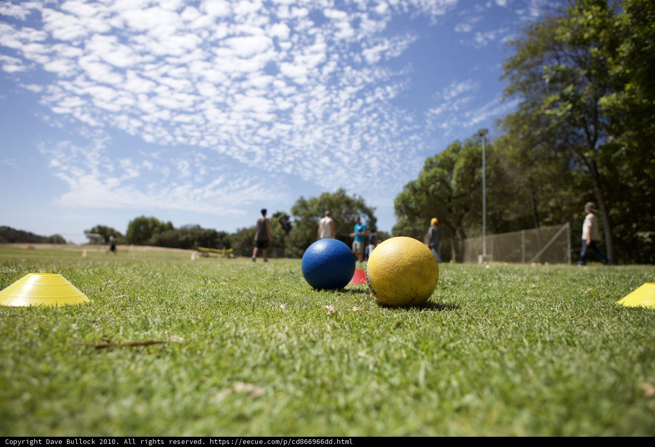 A Game of Bocce under the Blue Sky