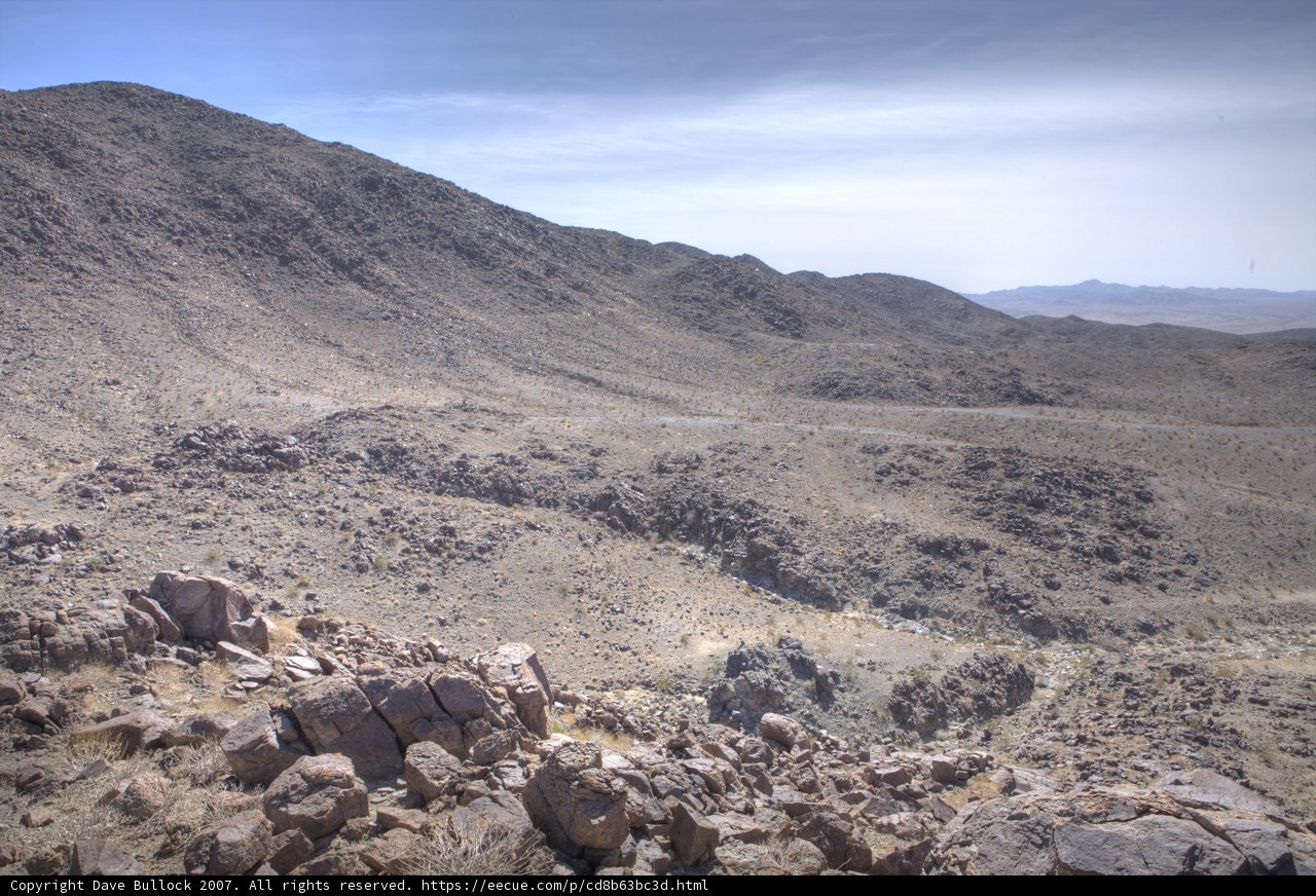 View of the Vast and Rugged Desert Terrain