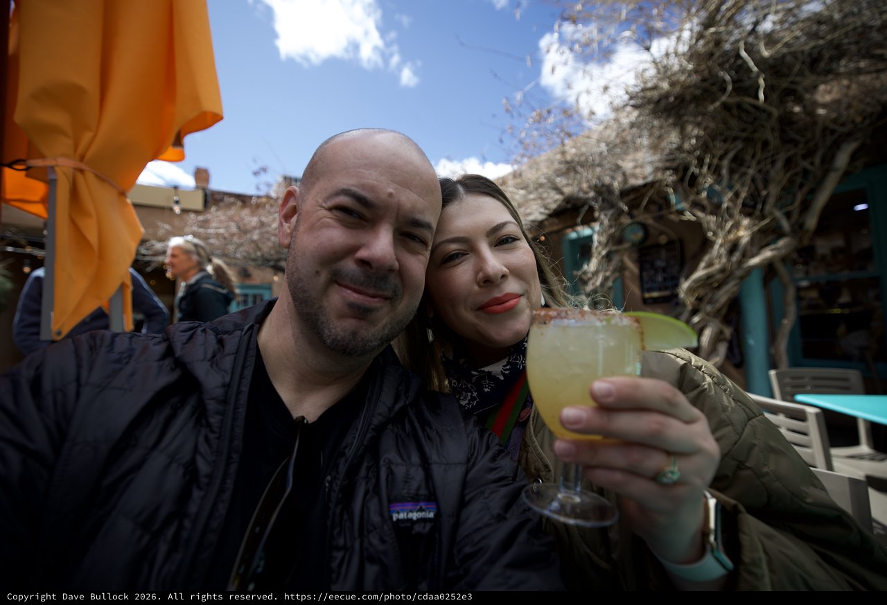Couple Enjoying Margaritas at Santa Fe Outdoor Patio