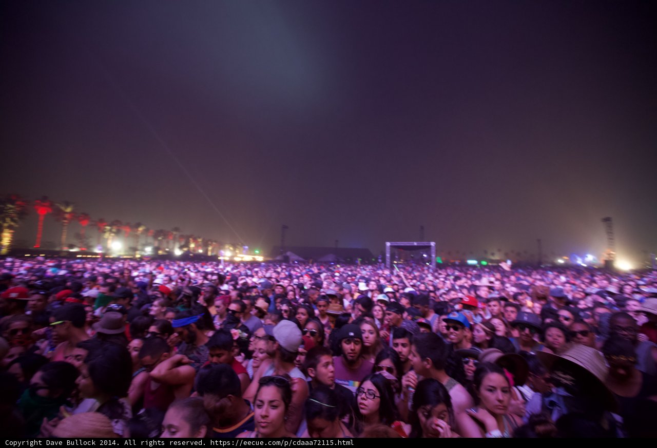 Coachella Crowd under Night Sky