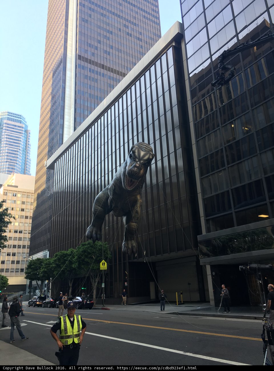 Dinosaur Statue Adds Quirky Touch to Metropolis Office Building