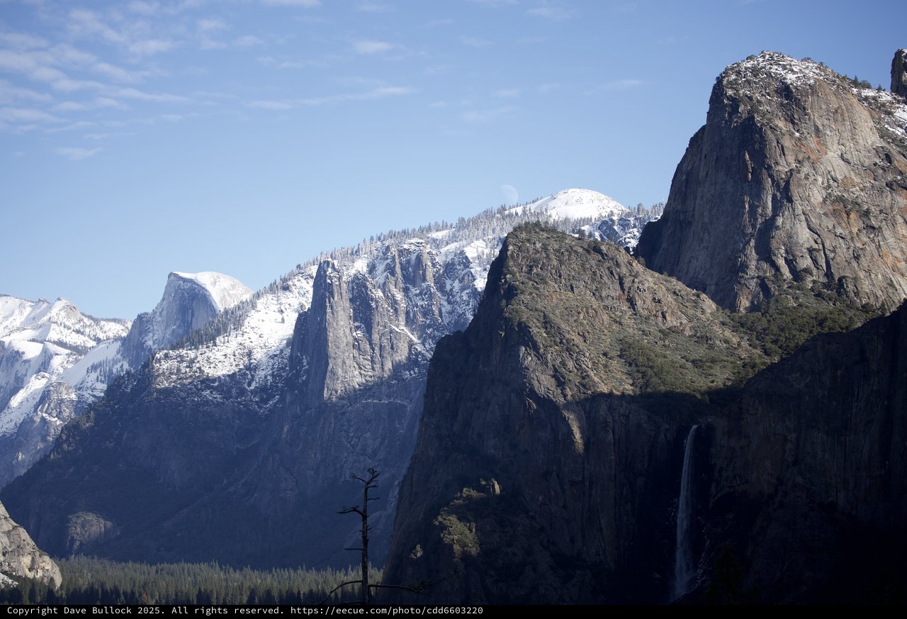 Winter Morning in Yosemite Valley with Snow-Capped Peaks