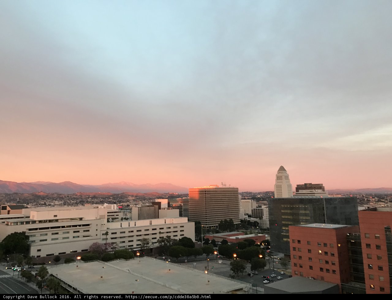 Sunset Over the Cityscape of Los Angeles