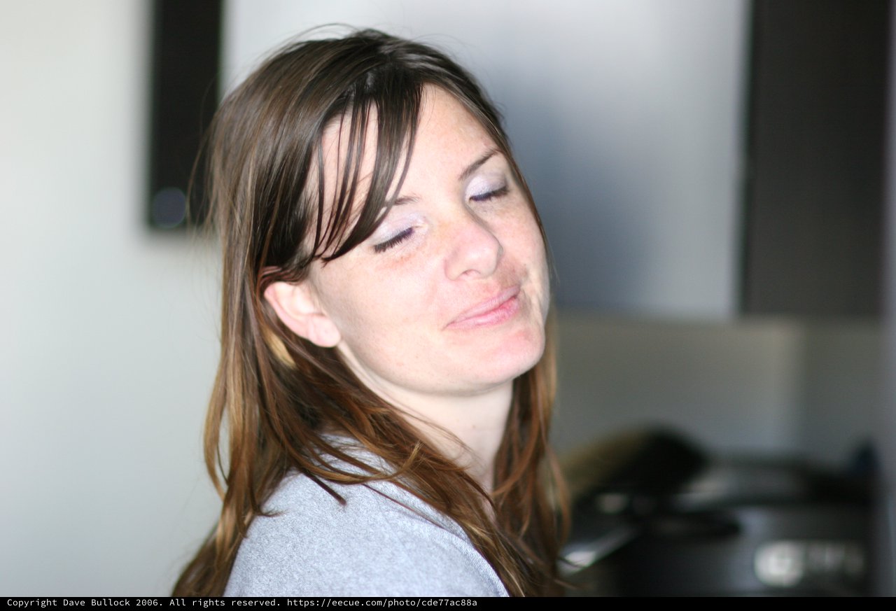 Candid Portrait of Woman with Eyes Closed